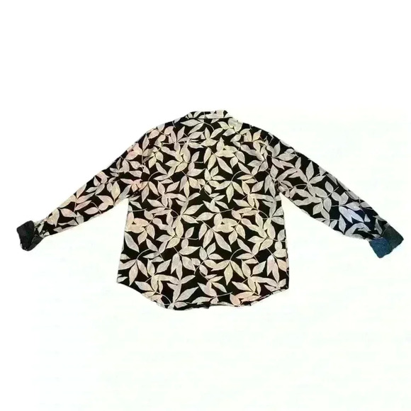 NWT Eighth Avenue Pink & Black Tropical Button Down with Flip Cuffs Size Large - Picture 4 of 7